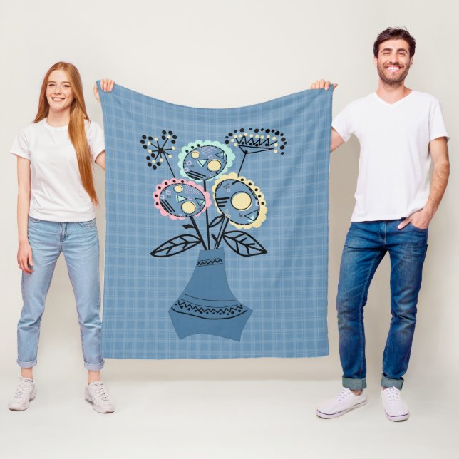 Blommor i vas fleecefilt (På plats)