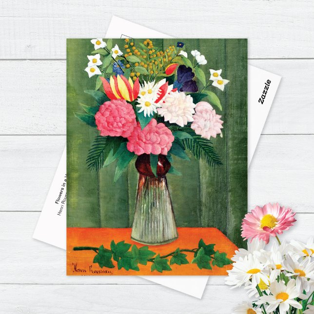 Blommor i Vas Henri Rousseau Vykort (Skapare uppladdad)