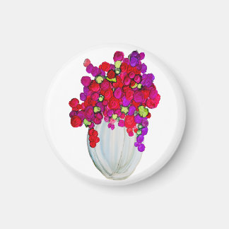 Blommor i vas magnet