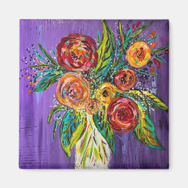 Blommor i vas magnet