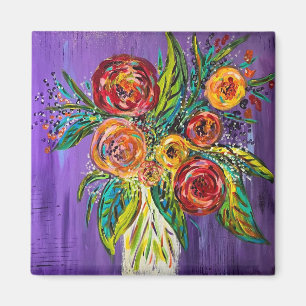 Blommor i vas magnet