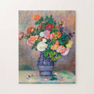 Blommor i Vas Pierre Auguste Renoir-målning Pussel