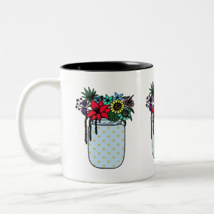 Blommor i vas Två-Tonad mugg
