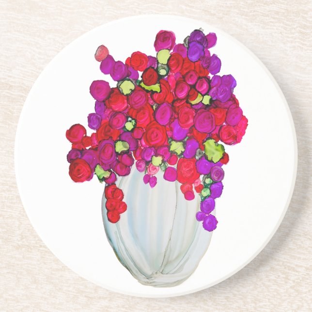 Blommor i vas underlägg (Framsidan)