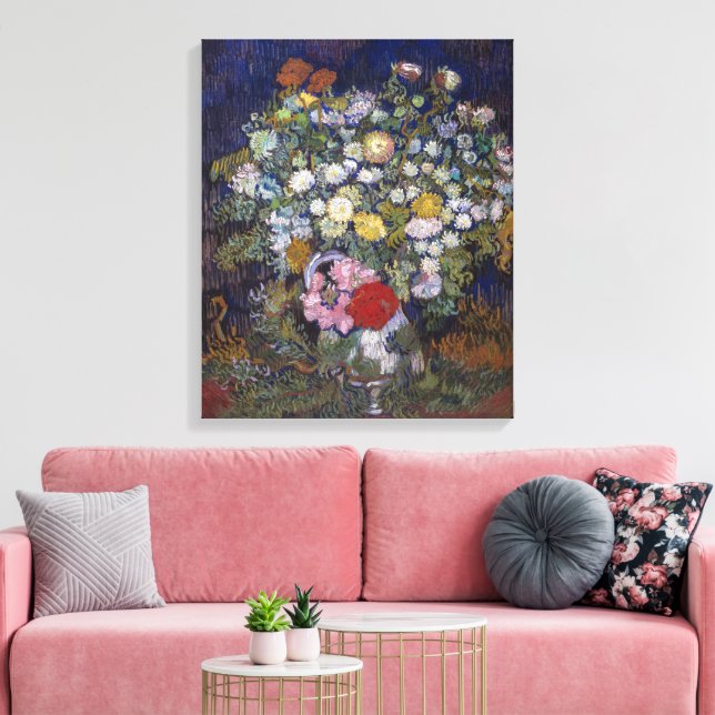 Blommor i Vas | Van Gogh | Canvastryck (Insitu (Vardagsrum))