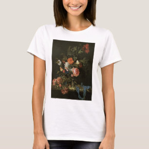 Blommor i vas, vintage barock stilleben tee