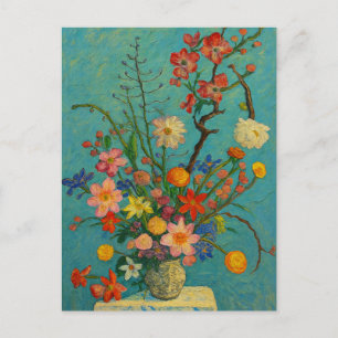 blommor i vas vykort