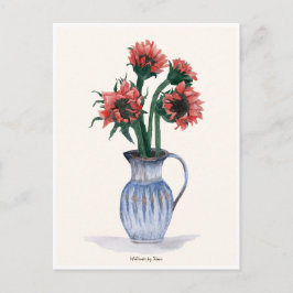 Blommor i Vas Watercolor Vykort