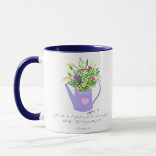 Blommor i vatten kan Gud ger tillväxten Mugg