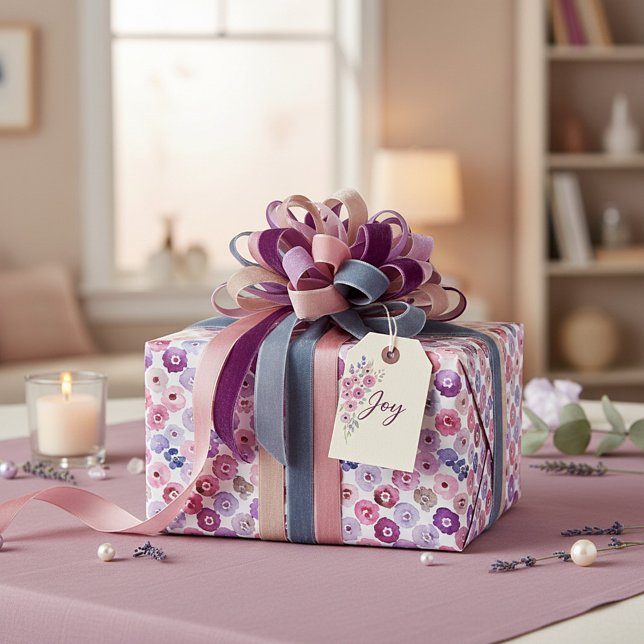 Blommor i vattendjupet mönster presentpapper (Skapare uppladdad)