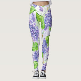 Blommor i vattenfärg leggings