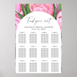 Blommor i vattenfärg, sittande sjökort poster