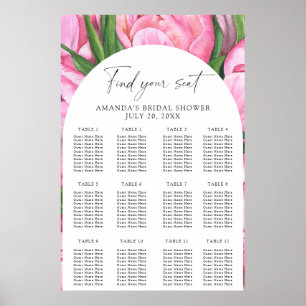 Blommor i vattenfärg, sittande sjökort poster