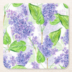 Blommor i vattenfärg underlägg papper kvadrat