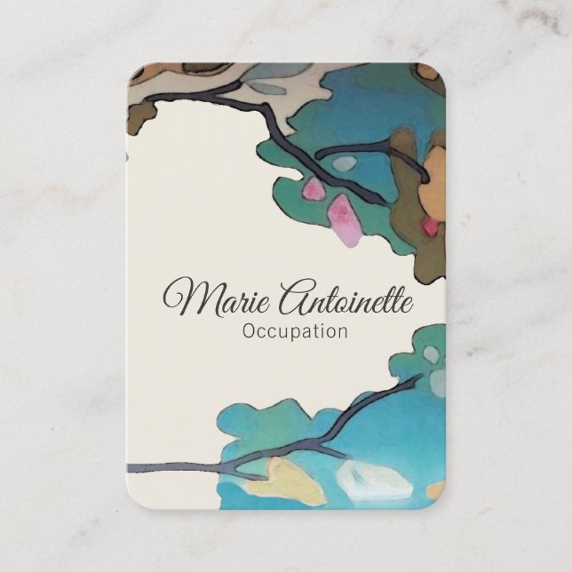 Blommor i vattenfärger PAPPER & stora Visitkort (Framsida)