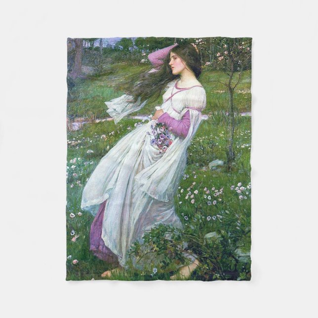 Blommor i Vinden, John William Waterhouse Fleecefilt (Framsidan)