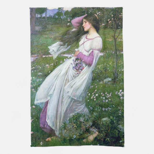 Blommor i Vinden, John William Waterhouse Kökshandduk (Vertikal)