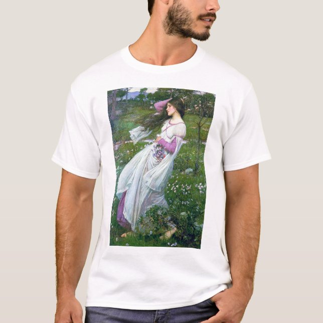Blommor i Vinden, John William Waterhouse T Shirt (Framsida)