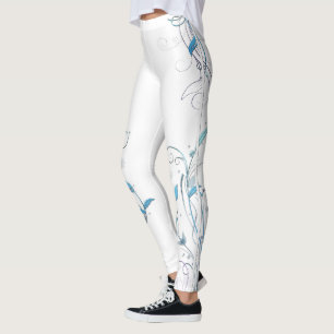 Blommor i Vines Blue Leggings