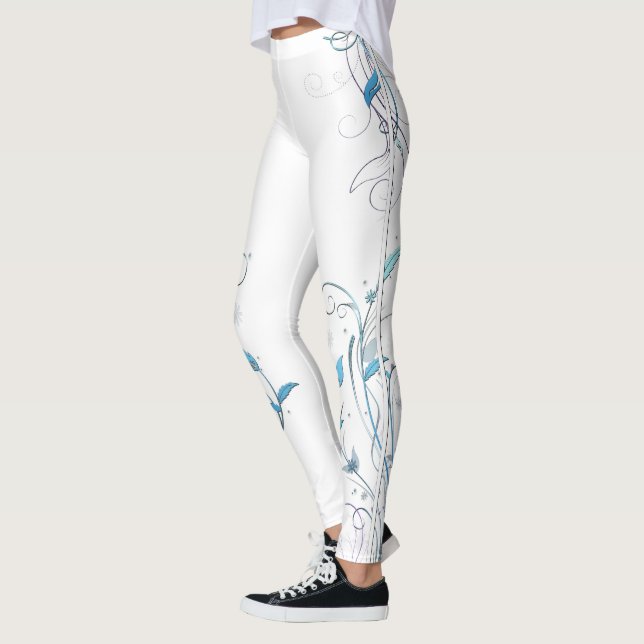 Blommor i Vines Blue Leggings (Vänster)
