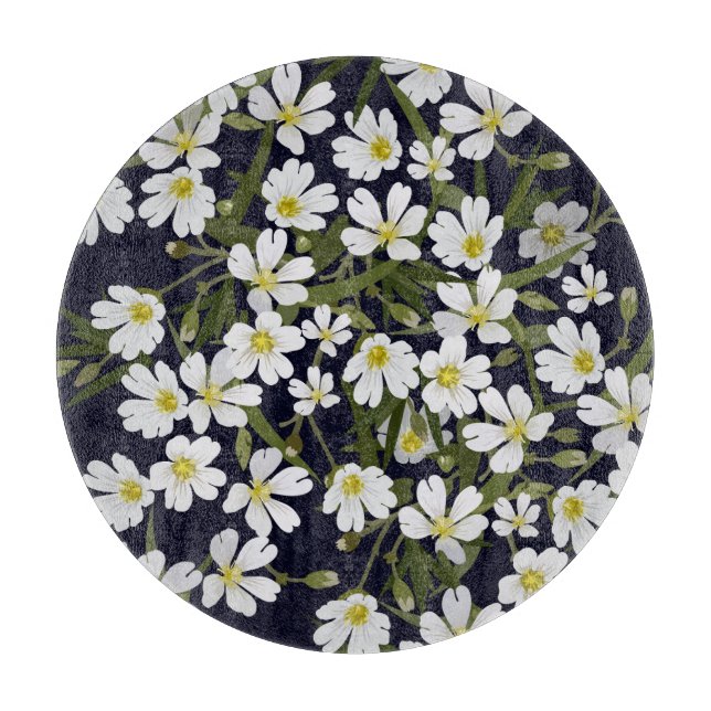 Blommor i vita fält: vintage mönster. (Framsidan)