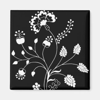 Blommor i vitt Magnet