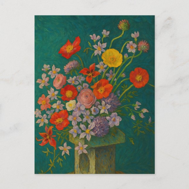 Blommor i vykort för vas (Framsida)