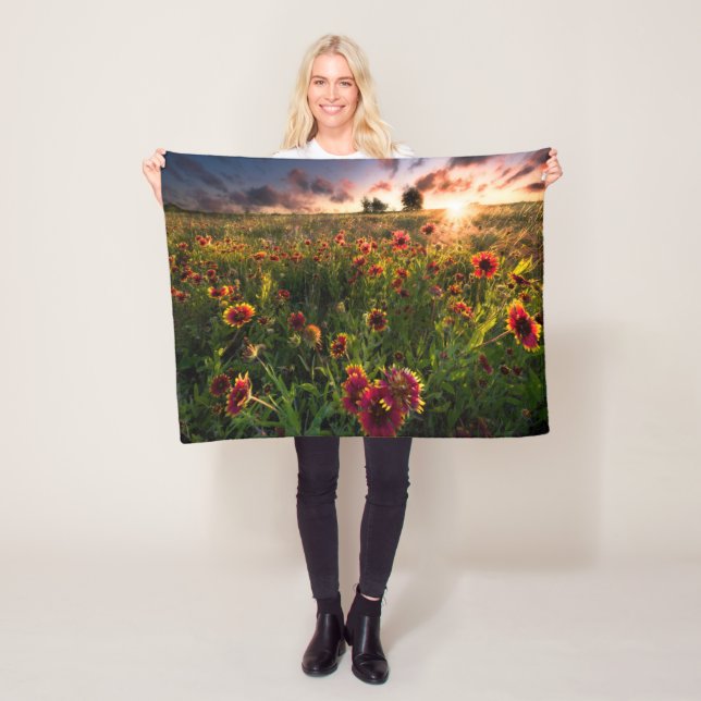 Blommor | Indian Blanket WildblomTexas Fleecefilt (På plats)