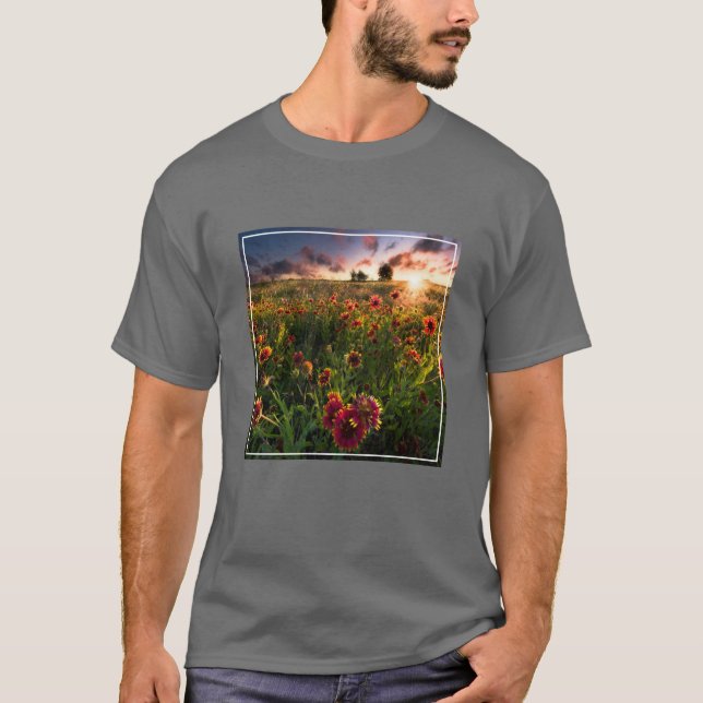 Blommor | Indian Blanket WildblomTexas T Shirt (Framsida)