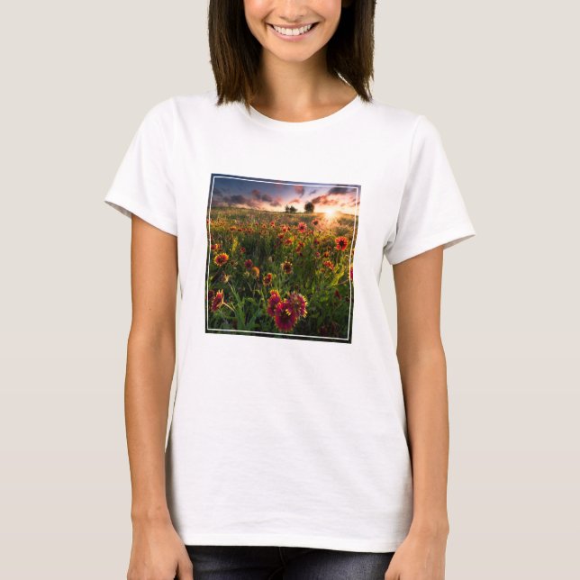 Blommor | Indian Blanket WildblomTexas T Shirt (Framsida)