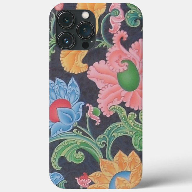 Blommor iPhone 13 Pro Max Fodral (Baksida)