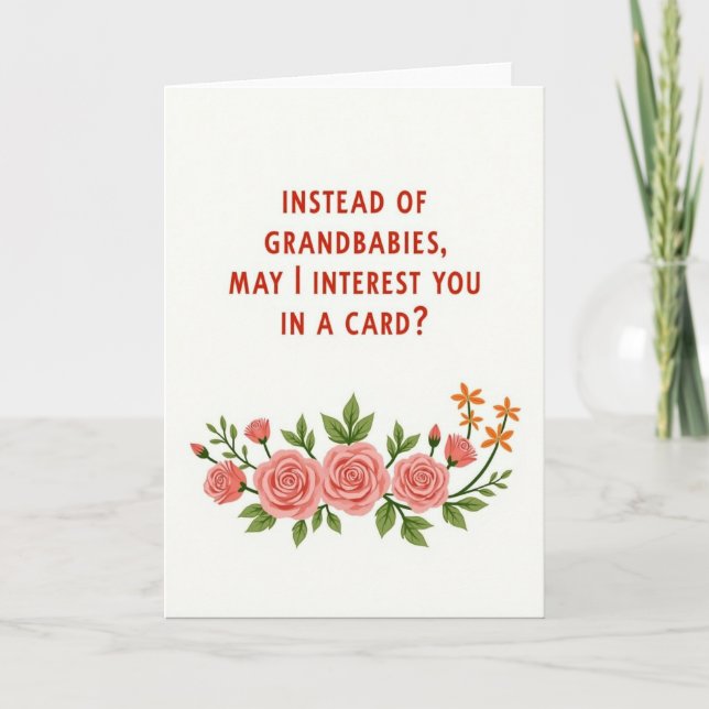 Blommor Istället För Barnbarn Kort (Framsida)