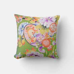 Blommor, japansk design kudde