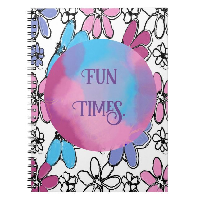 Blommor, joy, Roligt-grafik Anteckningsbok (Framsidan)