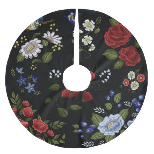 Blommor Julgransmatta Borstad Polyester