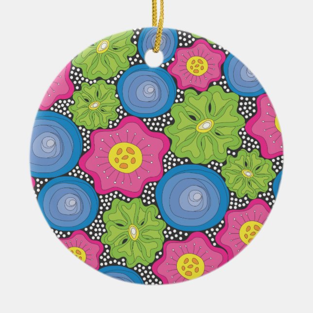 Blommor Julgransprydnad Keramik (Framsidan)