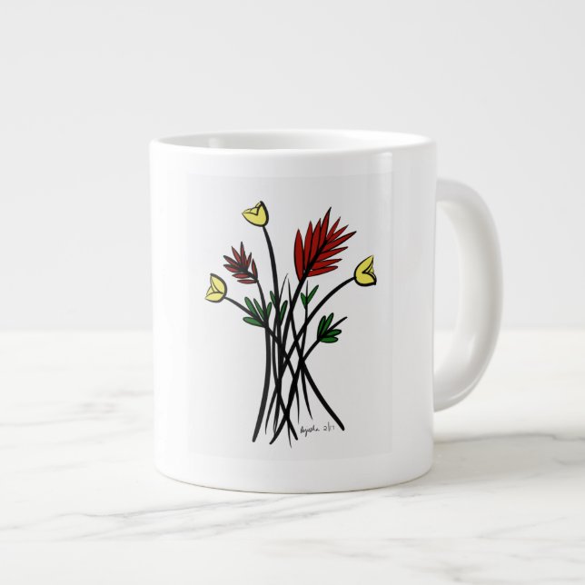 Blommor Jumbo Mugg (Framsida höger)
