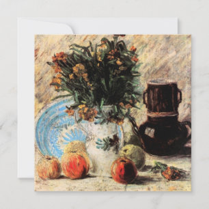 Blommor, Kaffeapparat och Frukt av Vincent van Gog