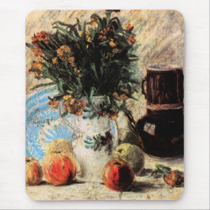 Blommor, kaffekanna och frukt av Vincent van Gogh Musmatta