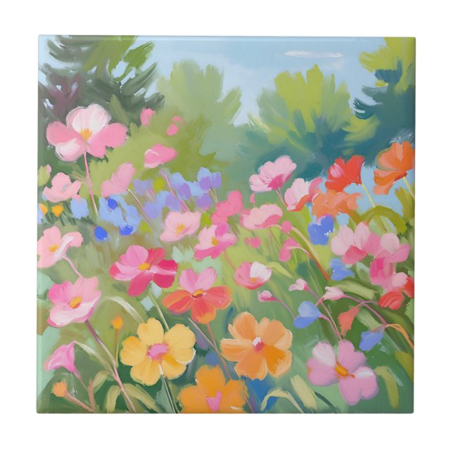 Blommor Kakelplatta (Framsidan)
