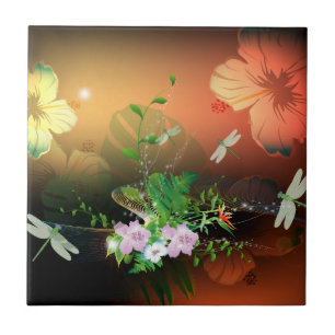 Blommor Kakelplatta
