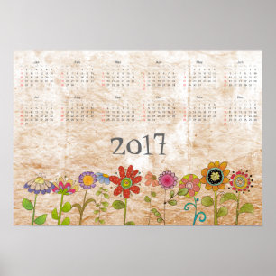 Blommor Kalender 2017 Poster