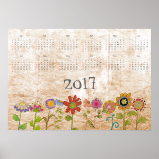 Blommor Kalender 2017 Poster