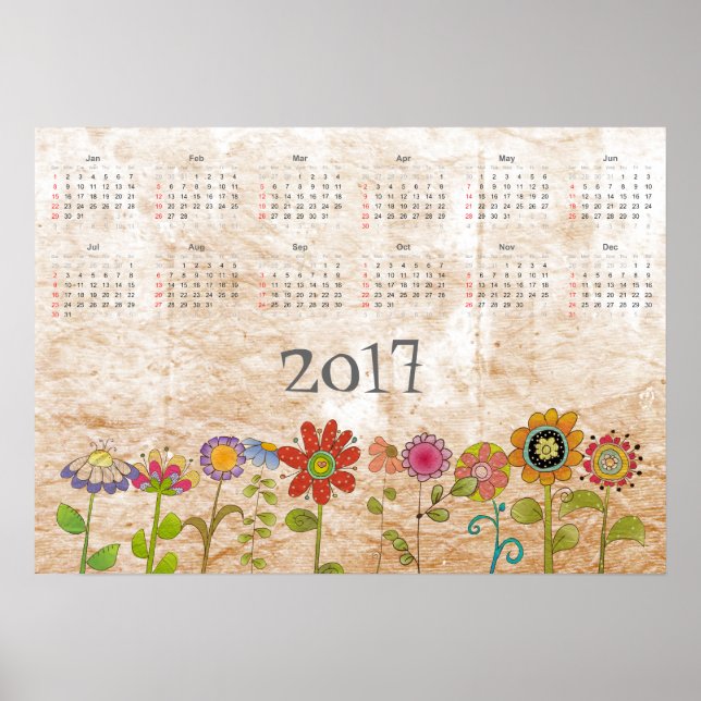 Blommor Kalender 2017 Poster (Framsidan)