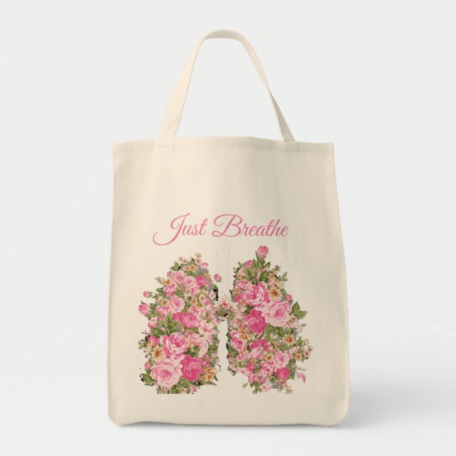 Blommor kan bara andas Tote Bag Tygkasse (Framsidan)