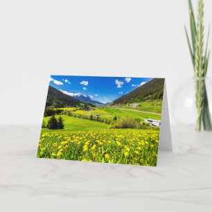 Blommor Kantonen Grisons i Dandelion, Schweiz Kort