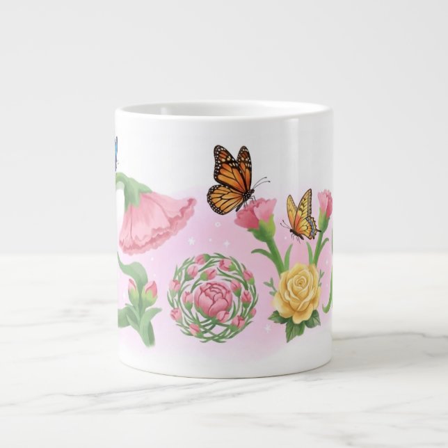 Blommor Kärlek  Jumbo Mugg (Framsidan)