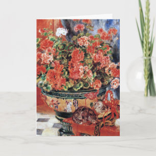 Blommor & katter - Impressionistkonst - Renoir Helgkort