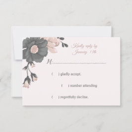 Blommor, knoppar och petaler i rosa OSA kort