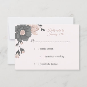 Blommor, knoppar och petaler i rosa OSA kort